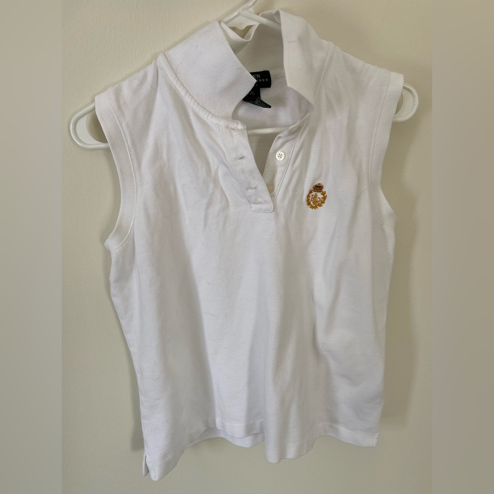 White Sleeveless Polo Ralph Lauren